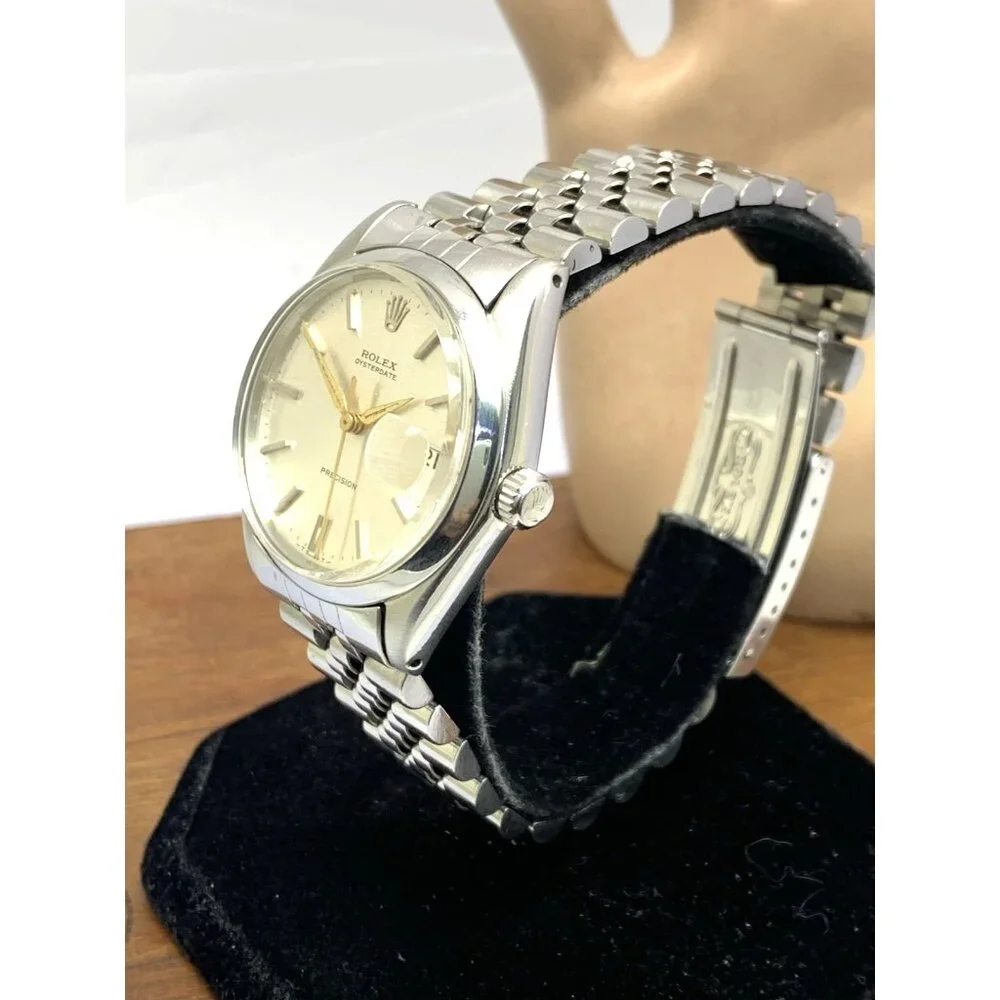 Rolex OysterDate Men's Watch 6694 Swiss Mechanical 60's Silver Stainless Steel